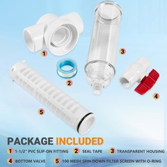 For Rusco 100 Mesh Spin Down Sand Separator/Sediment Water Filter System, 50 GPM