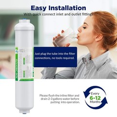 1-4Pack Inline T33 Post Carbon Water Filter Fridge Cartridges 1/4″ Quick Connect