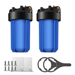 2Pack 10 Inch Big Blue Whole House Water Filter Housing For 10″ x 4.5″ Filters