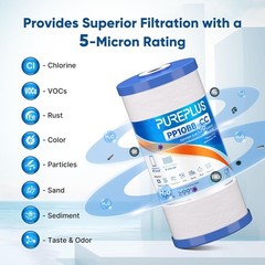 5 Micron 10″ X 4.5″ Whole House FXHTC Sediment and Carbon Water Filter Replaceme