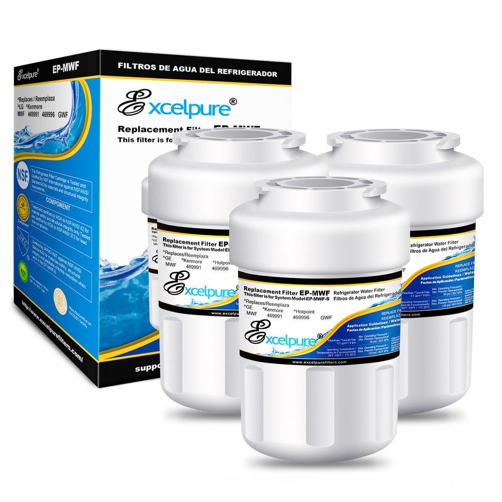 RWF0600A Replacement for GE® MWF® Water Filter, SmartWater® MWFP, GWF, HDX 3PACK