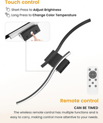 27.6 Inch Battery Operated Wall Sconce Set of 2, Black Modern Rechargeable Wall