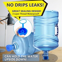 3 and 5 Gallon Water Jug Cap Reusable，Food Grade Silicone Replacement Blue