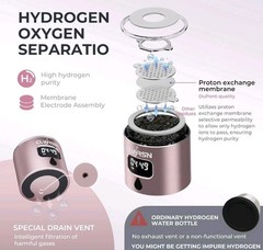 Hydrogen Water Bottle, Portable Glass Hydrogen Water Generator Machine PINK 🩷