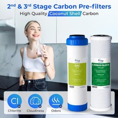 3-Piece RO Prefilter Set – Sediment & Carbon Filters for Fresh Water