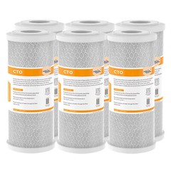 6 Pack 10″x4.5″ CTO Carbon Block Water Filter Whole House Replacement Cartridges