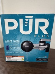 PUR Plus Faucet Water Filter Black & Chrome- Certified to Filter Lead 10x More
