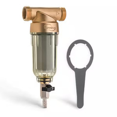 ISPRING Spin Down Sediment Water Filter 50 Micron Reusable 1in 3/4in System