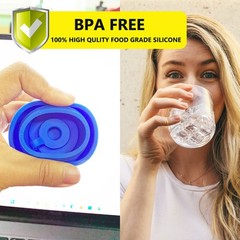 3 and 5 Gallon Water Jug Cap Reusable，Food Grade Silicone Replacement Blue