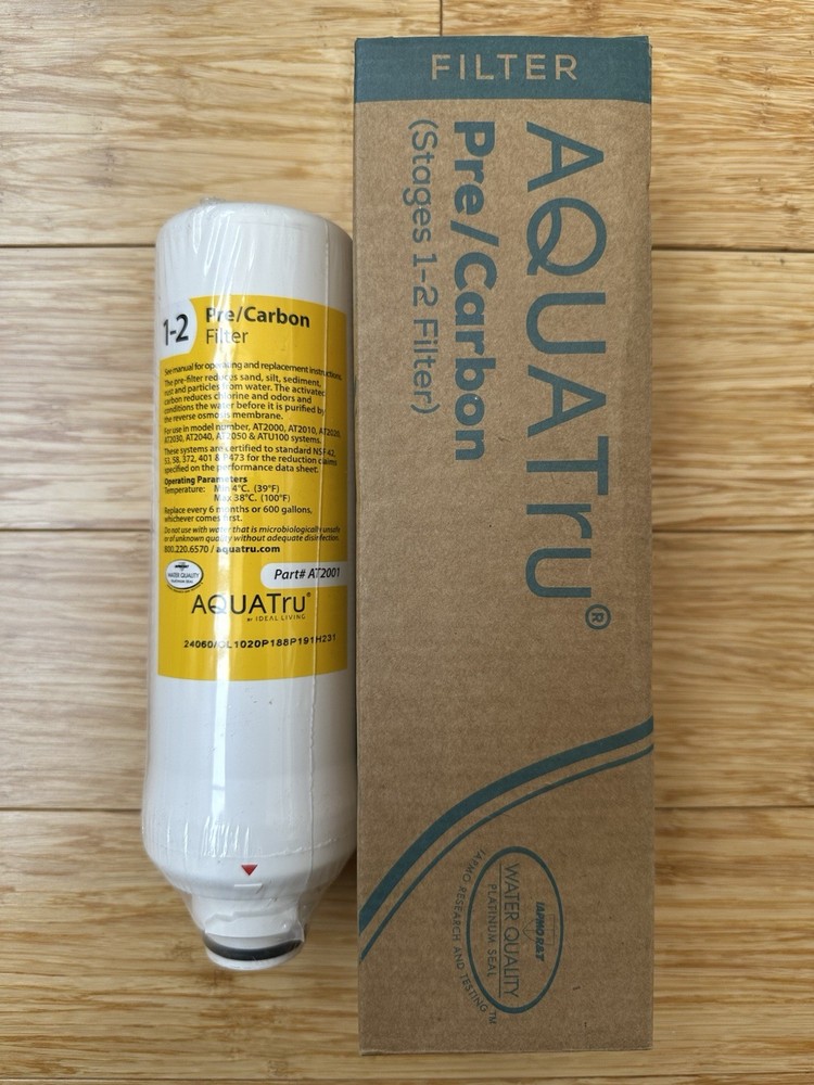 AquaTru AT2001 Pre Carbon Filter Stage 1-2 Replacement Water Filter NEW SEALED