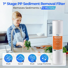 F3 NSF Certified 6-Month Prefilter Replacement Water Filter Cartridge Pack Set f