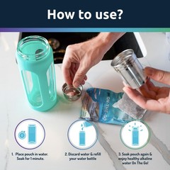 pH ON-The-GO Alkaline Water Filter Pouch, Portable Alkaline High pH Water Fil…
