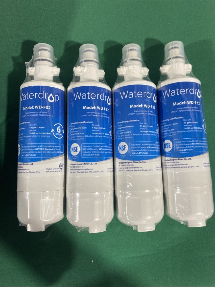 Lot Of 4 Waterdrop WD-F22 Water Filter New Sealed