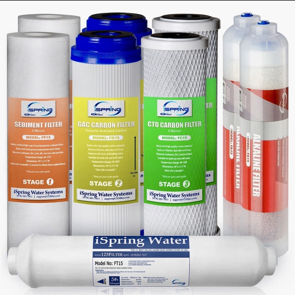 iSpring F9K 1-Year 6-Stage Water Filter Replacement Pack w/ Alkaline