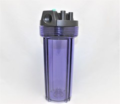 Pack of 12 Water Filter Housing Reinforced 2.5″ x 10″ Clear/Blue