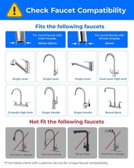 Waterdrop WD-FC-06 Stainless-Steel Faucet Water Filter,Tap Water Filter,1 Filter