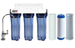 3 STAGE UNDER SINK DRINKING WATER FILTER SYSTEM SEDIMENT, IRON SULPHUR REDUCTION