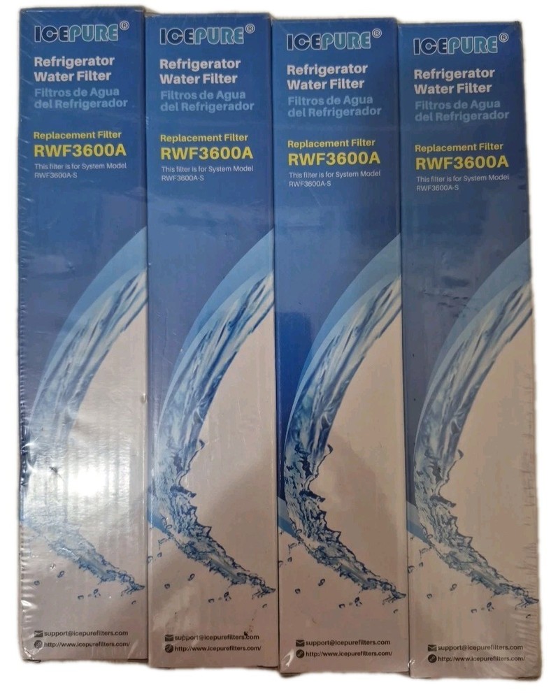Icepure Replacement — GE RPWF WF277 RWF3600A Refrigerator Water Filter 4pk