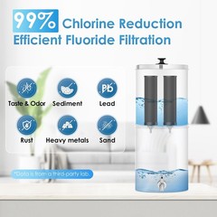AQUA CREST 2.25G Gravity Water Filter System NSF/ANSI 42&372 Certified for Home