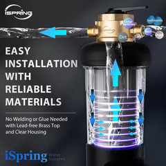 Whole House Spin down Sediment Filter with Bypass, Auto Flushing, 4-Mode Touch S