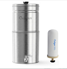 Culligan MaxClear 3 Gal Brushed Stainless Gravity Water Filter System w/ Filter