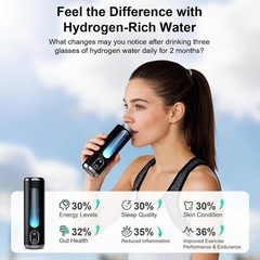 Portable Hydrogen Water Bottle Generator – Up to 6000 PPB H2 Molecular Hydrogen