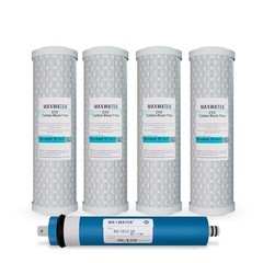 Set of 5 Filters Fits GE FX12P GE FX12M RO Pre & Post Filter 50 GPD Membrane NSF