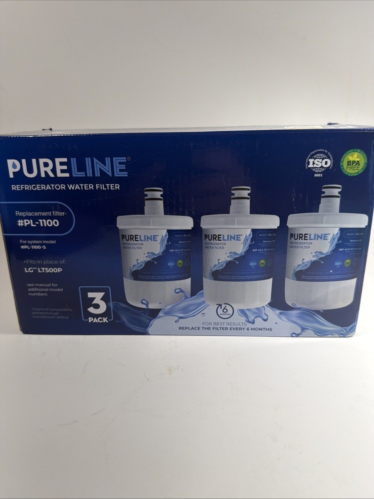 Pureline PL-100 Refrigerator Water Filter (3-Pack) New