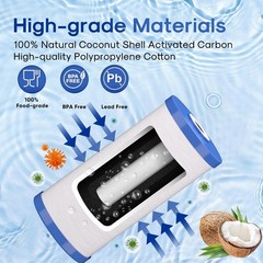ICEPURE Whole House Water Filter 10×4.5 Carbon Sediment 5 Micron FXHTC 4PACK