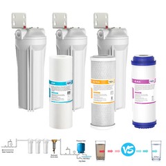 3-Stage 10 Inch Whole House Water Filter Housing Filtration for Well City Water