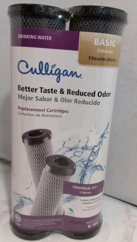 Culligan Basic Filtration Replacement Cartridges D-10A 2 Pack New