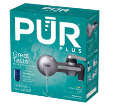 PUR PLUS Horizontal Faucet Mount Water Filtration System (PFM350V)-Metallic Grey