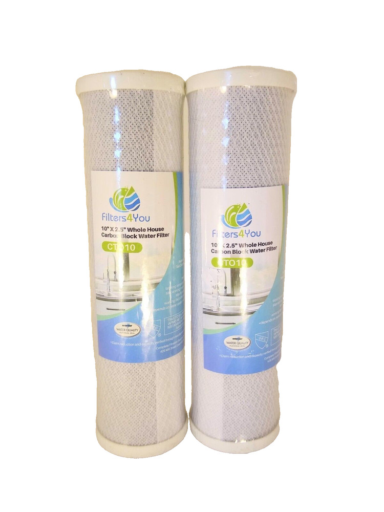 Filters4You CTO10 (10″x2.5″) Whole House Carbon Block Water Filter Set of 2
