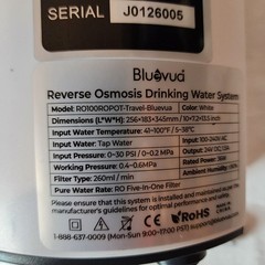 Bluevua RO100ROPOT Travel Reverse Osmosis System Water Filter 6 Stage *Read
