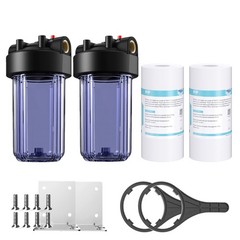 2Pack Clear Whole House Water Filter Housing 10″ x 4.5″ PP Sediment Filtration
