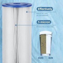 Whole House Pleated PP Polypropylene Sediment -4.5″ x 20″-5 Micron -Pack of 4