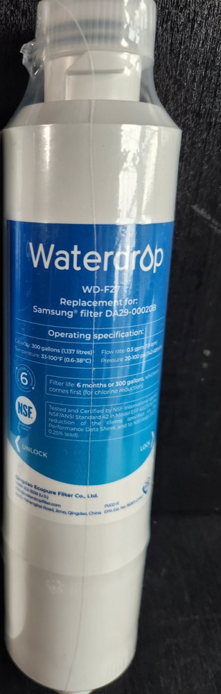 WATERDROP WD-F27 REFRIGERATOR WATER FILTER, FOR SAMSUNG NEW & SEALED