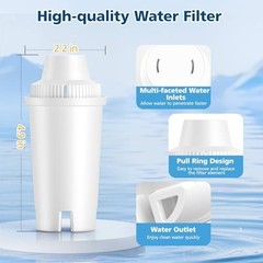 6 Pack BPA-Free Water Filter Replacement for Pitchers & Dispensers, NSF Certifie