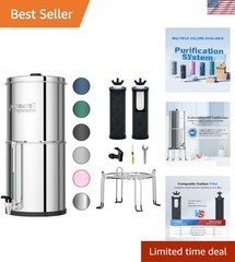 3-Stage 0.01μm Ultra-Filtration Gravity Water Filter System, 304 Stainless St…