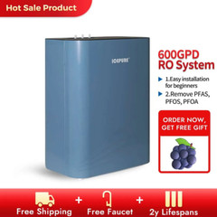 ICEPURE 600GPD Under Sink Tankless Reverse Osmosis System for home, Reduce PFAS