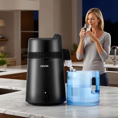 VEVOR Water Distiller 1.6 Gal Plastic Home Countertop Distilled Maker 900W Black