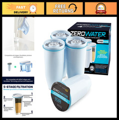 5-Stage 0 TDS Water Filter Replacement – Reduces Lead, Chromium, PFOA/PFOS – 4-P