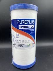 PUREPLUS 5 Micron 10″X4.5″ Whole House Sediment & Carbon Water Filter PP10BB-CC