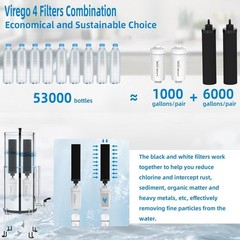 Gravity Water Filter Replacement BB9-2 PF-2 Compatible NSF42 Combo Pack