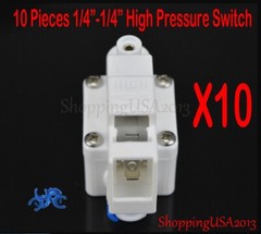 10 Pcs 1/4″ High Pressure Switch For Pump RO Water Filters Reverse Osmosis Parts