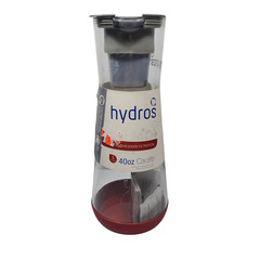 NEW Hydros Filtration Carafe 40oz C441 Clear Red Gray