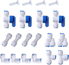 Conectores Agua 1 4in OD 20Pzs Sistema Osmosis Inversa Válvulas T L I Y Tapones