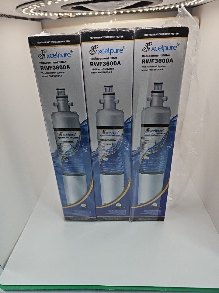 3 Pack Excelpure RWF3600A Refrigerator Water Filter Replacement GE RPWF WSG-4