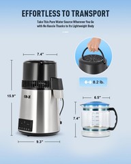 304 Stainless Water Distiller 1.1 Gallon 1750W Countertop