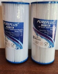 2 PurePlus Sediment Pleated Water Filter 5 Micron White 10″ x 4.5″ PPL10BB NEW
